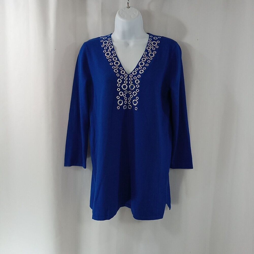 cable and gauge Women's Size Small Embellished Silver Blue
